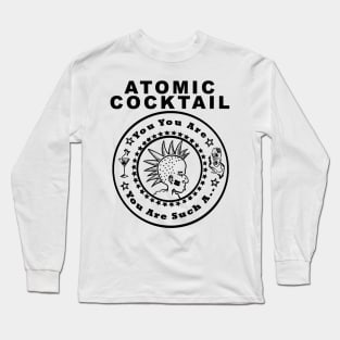 Atomic Cocktail Circle Black Long Sleeve T-Shirt